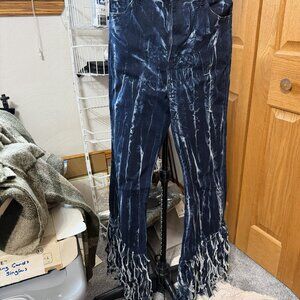 Purple Candy Shredded Bottom Jeans NWOT